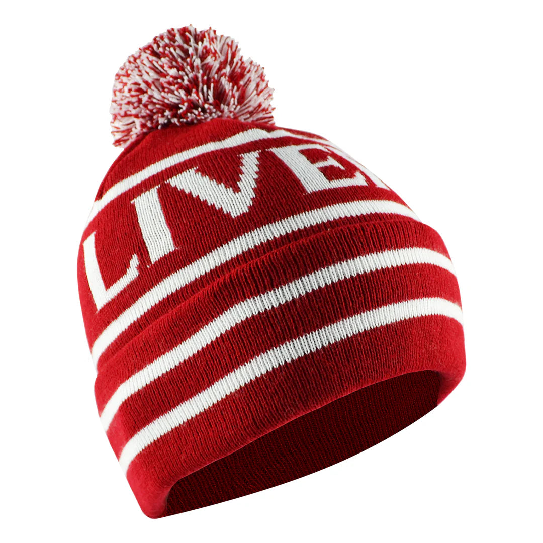 Red and White Liverpool Bobble Hat